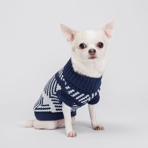 Свитер в полоску для кошек и собак, 25 см, синий