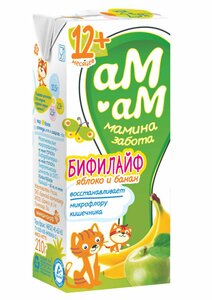 Бифилайф Ам-ам мамина забота яблоко-банан с 12 месяцев 2.5% в Магнит со скидкой –13%