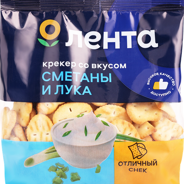Крекер ЛЕНТА со вкусом сметаны и лука, 200г