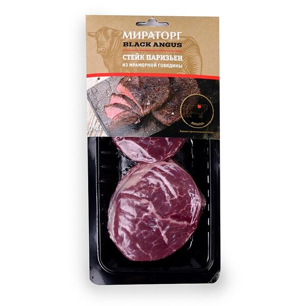 Стейк Мираторг Black Angus Паризьен из мраморной говядины, 290г