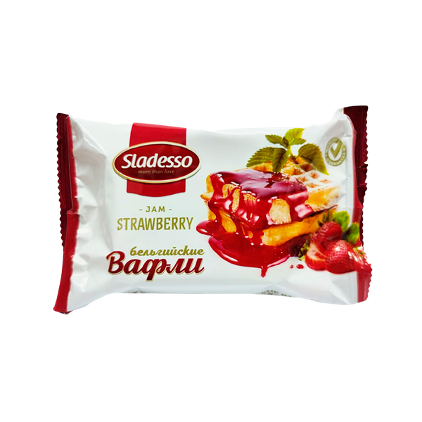 Вафли Sladesso Бельгийские со вкусом клубники 75 г