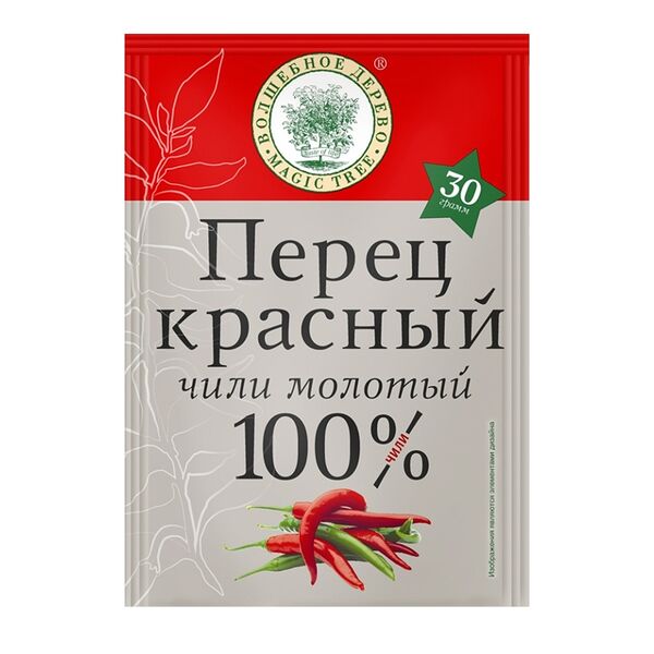 Перец чили красный молотый, «Волшебное дерево», 30 г, Россия
