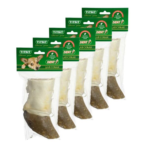 Лакомство для собак TITBIT Нога говяжья резаная (упаковка - 5 шт)