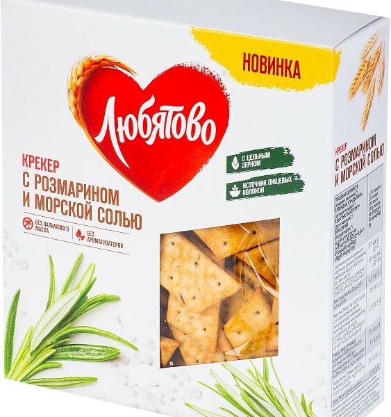 Крекер Любятово с розмарином и морской солью 150г