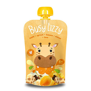 Пюре Busy Lizzy яблоко-абрикос-банан-манго