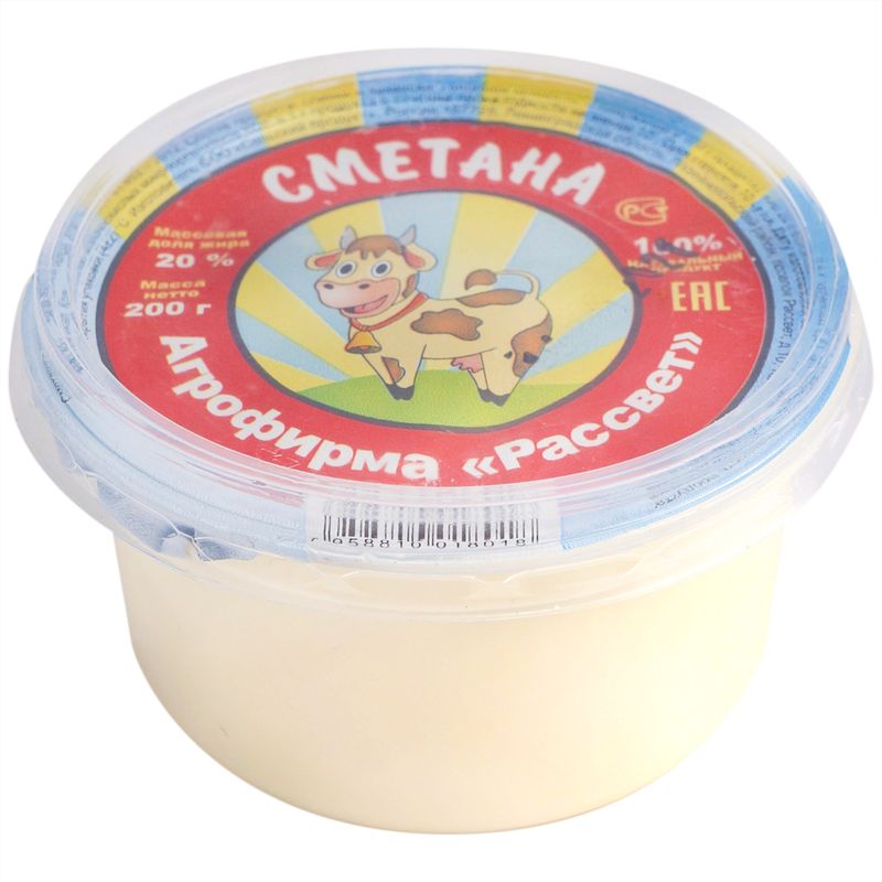 

Сметана Агрофирма Рассвет 20%, 200г