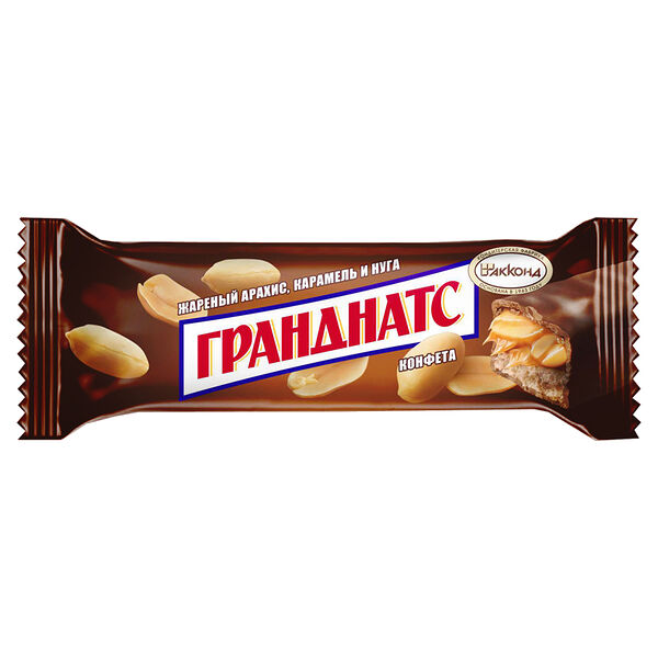 Конфета Гранднатс с арахисом, карамелью и нугой