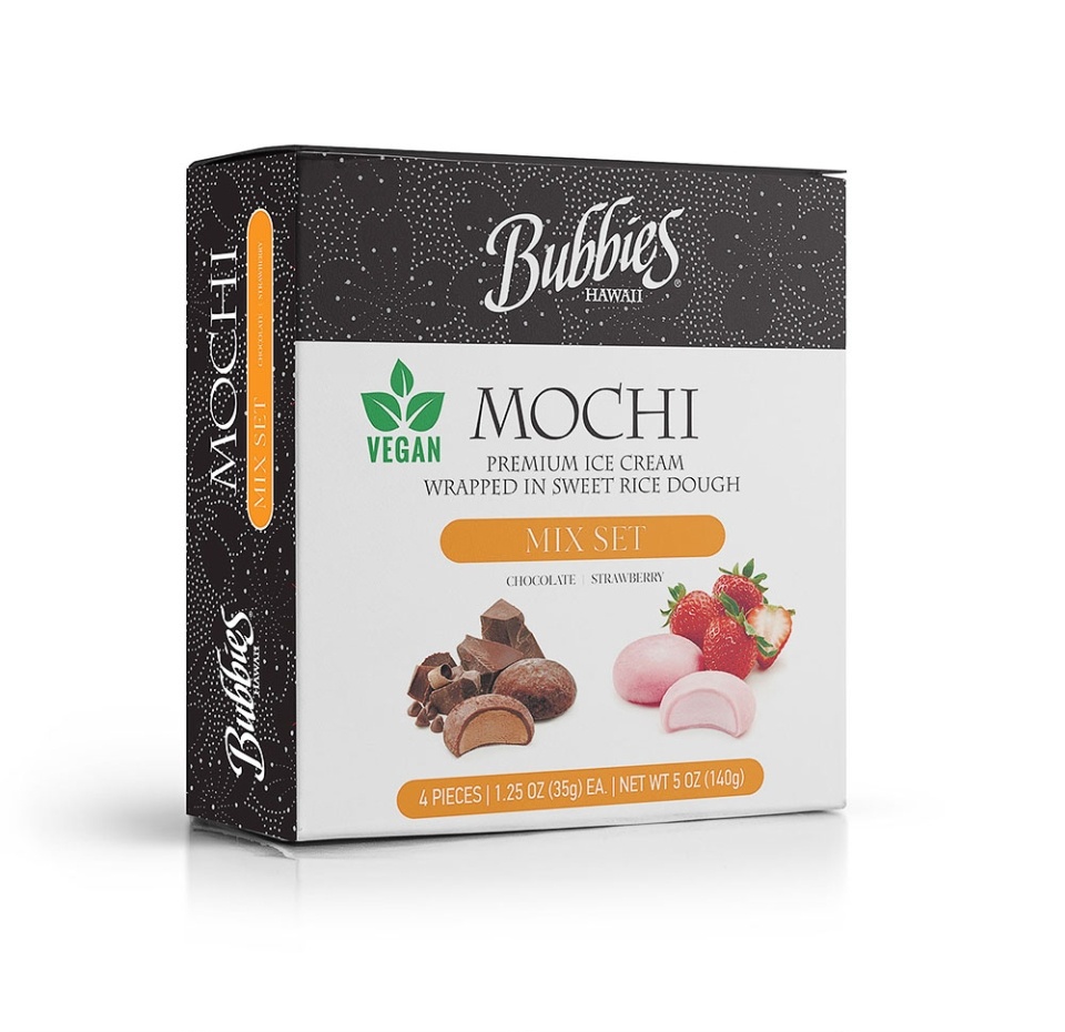 

Мороженое Mochi «Микс шоколада и клубники» веганское, Bubbies, 140 г, США