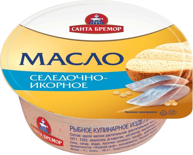 

Масло бутербродное Санта Бремор селёдочно-икорное 100 г