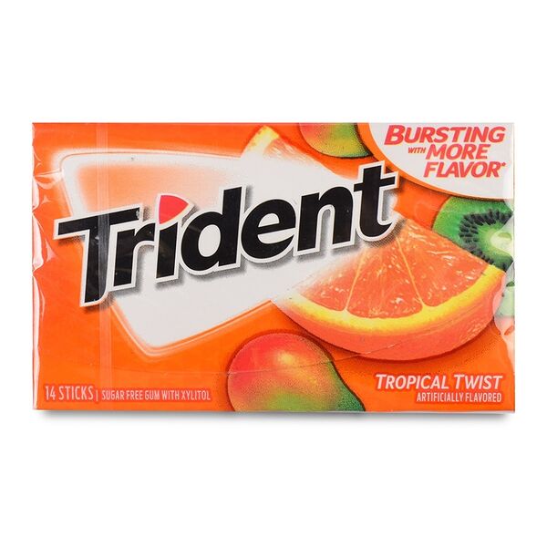 Жевательная резинка Trident Tropical Twist Mondelez Global LLC 26.6г США