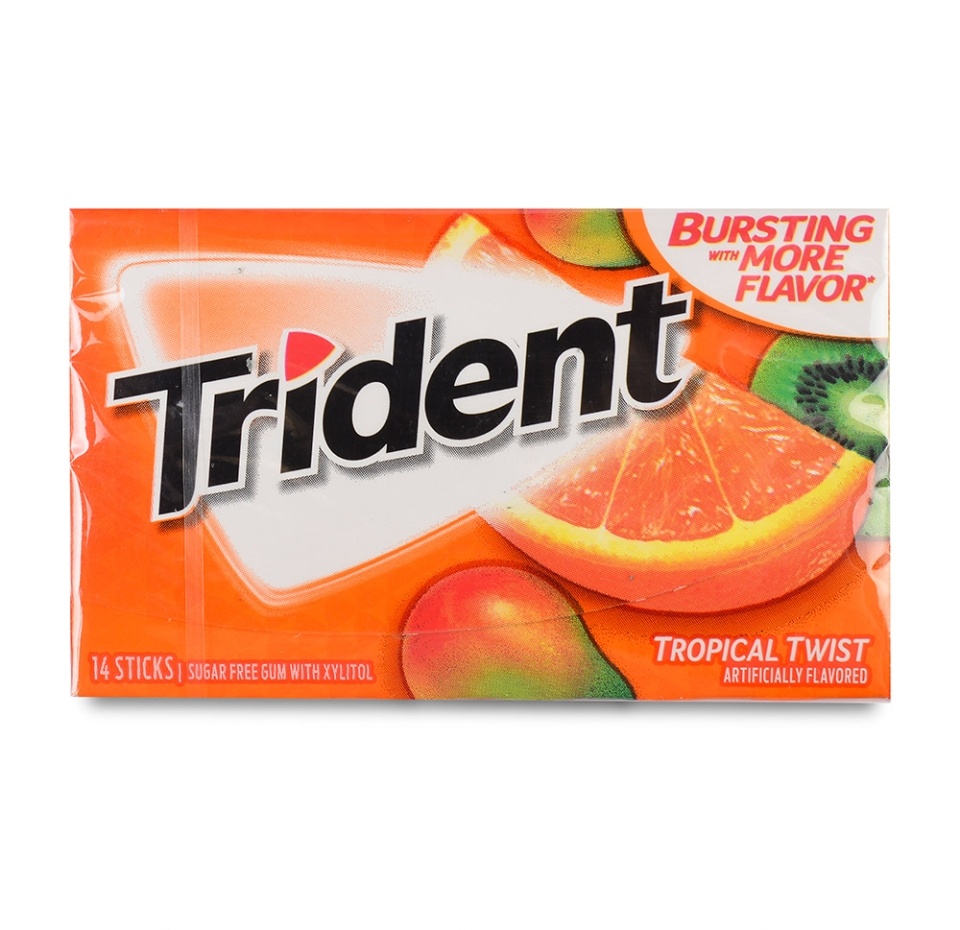 

Жевательная резинка Trident Tropical Twist Mondelez Global LLC 26.6г США