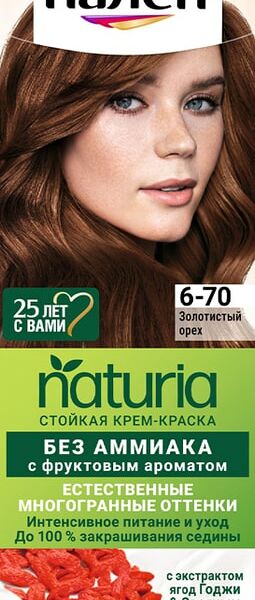 Крем-краска для волос Палетт Naturia 6-70 Золотистый орех 110мл