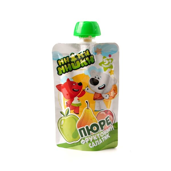 Пюре Ми-Ми-Мишки Фруктовый салатик Яблоко-Груша-Персик с 5 месяцев 90г