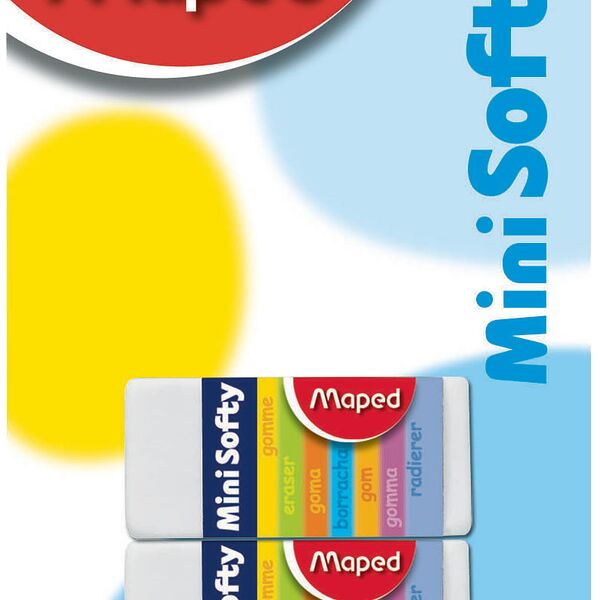 Ластик Mini-Softy Maped 2шт белый блистер арт 021789