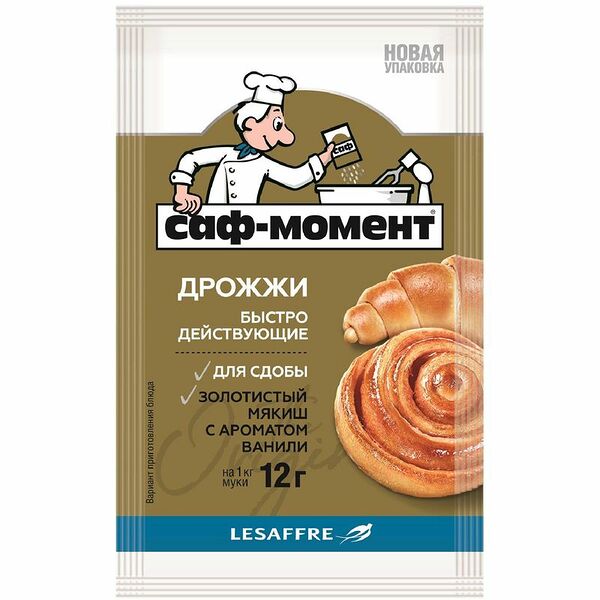 Дрожжи Саф-момент для сдобы с ароматом Ванили быстродействующие