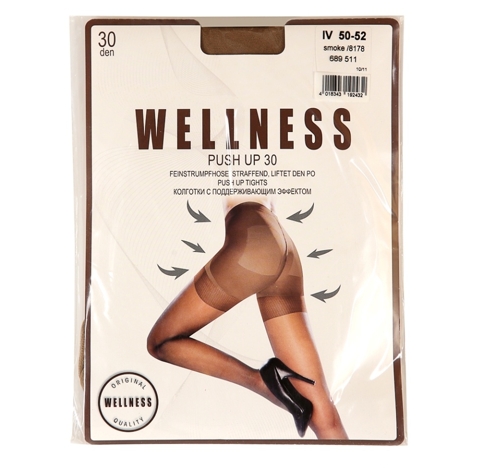 

Колготки Push Up, Wellness, цвет 8178 (бежевый), 30 den, размер 4, Россия