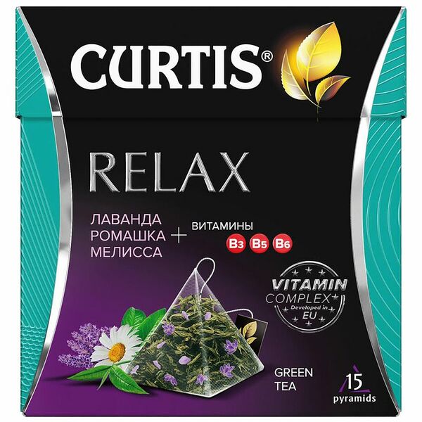 Чай зелёный Curtis Relax лаванда-ромашка-мелисса, 15×