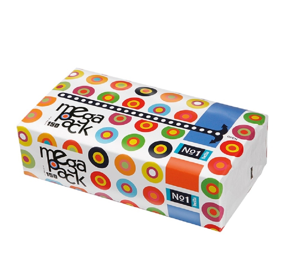 

Платочки бумажные Bella Mega Pack универсальные двухслойные 150 шт