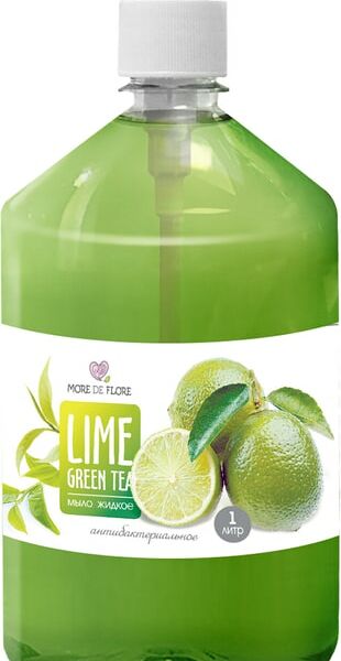 Мыло жидкое More de Flore Лайм и Зеленый чай Антибактериальное 1л