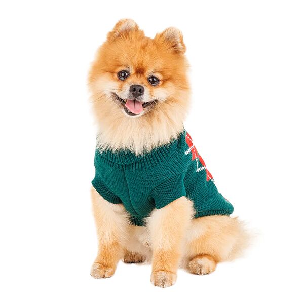 Свитер для собак 30см M зеленый (унисекс)