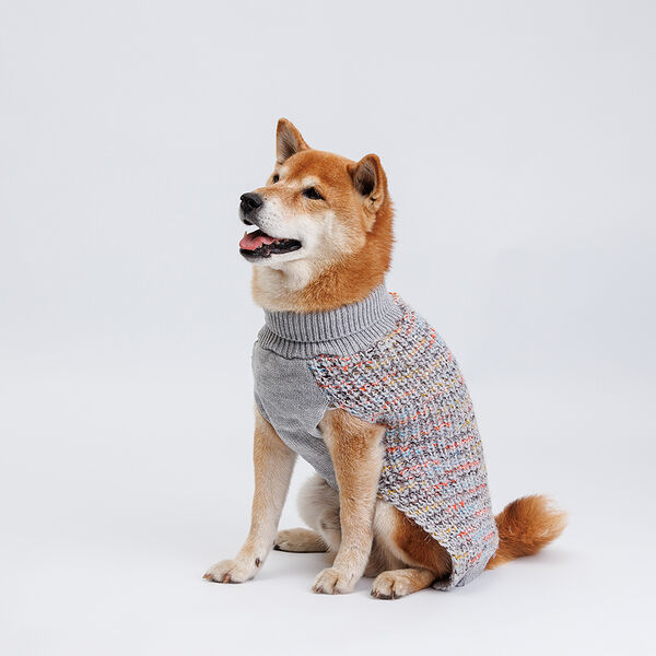 Свитер вязаный для собак, L, серо-голубой