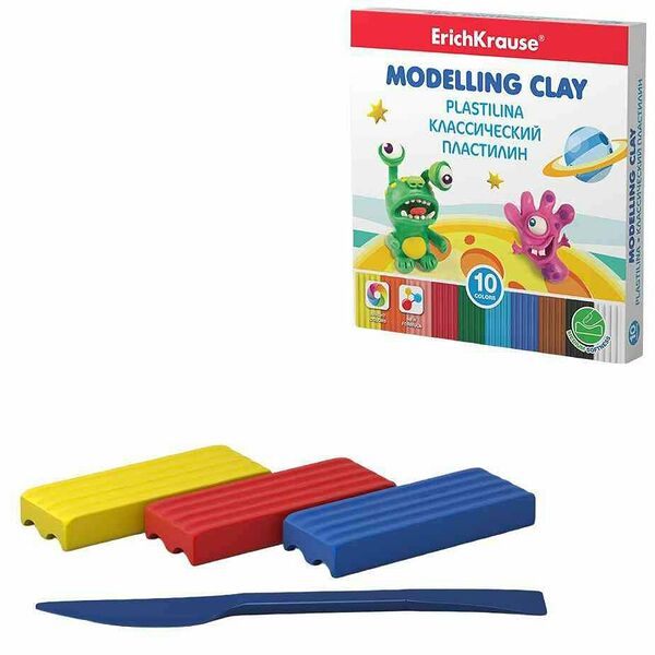 Пластилин классический ErichKrause Monsters, 10 цветов