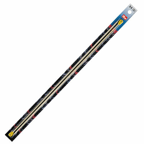 191609 Спицы прямые алюмин., с наконечниками, серебр.цв. 40см 3,50мм Prym,упак