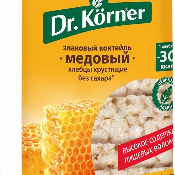 Хлебцы хрустящие Dr. Körner злаковый коктейль медовый