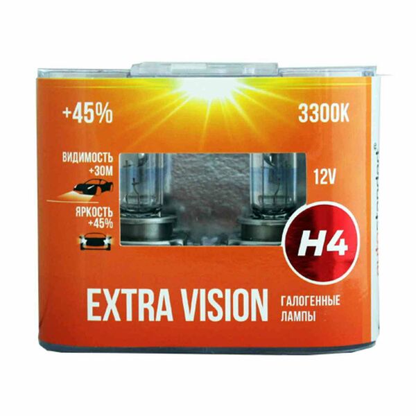Лампа галогенная Autostandart H4 Extra vision 3300K, 12 В