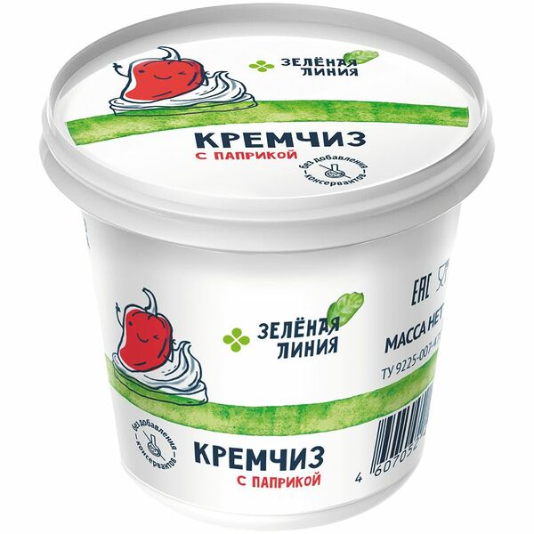 Сыр Кремчиз с паприкой мягкий сливочный 70% Зелёная Линия
