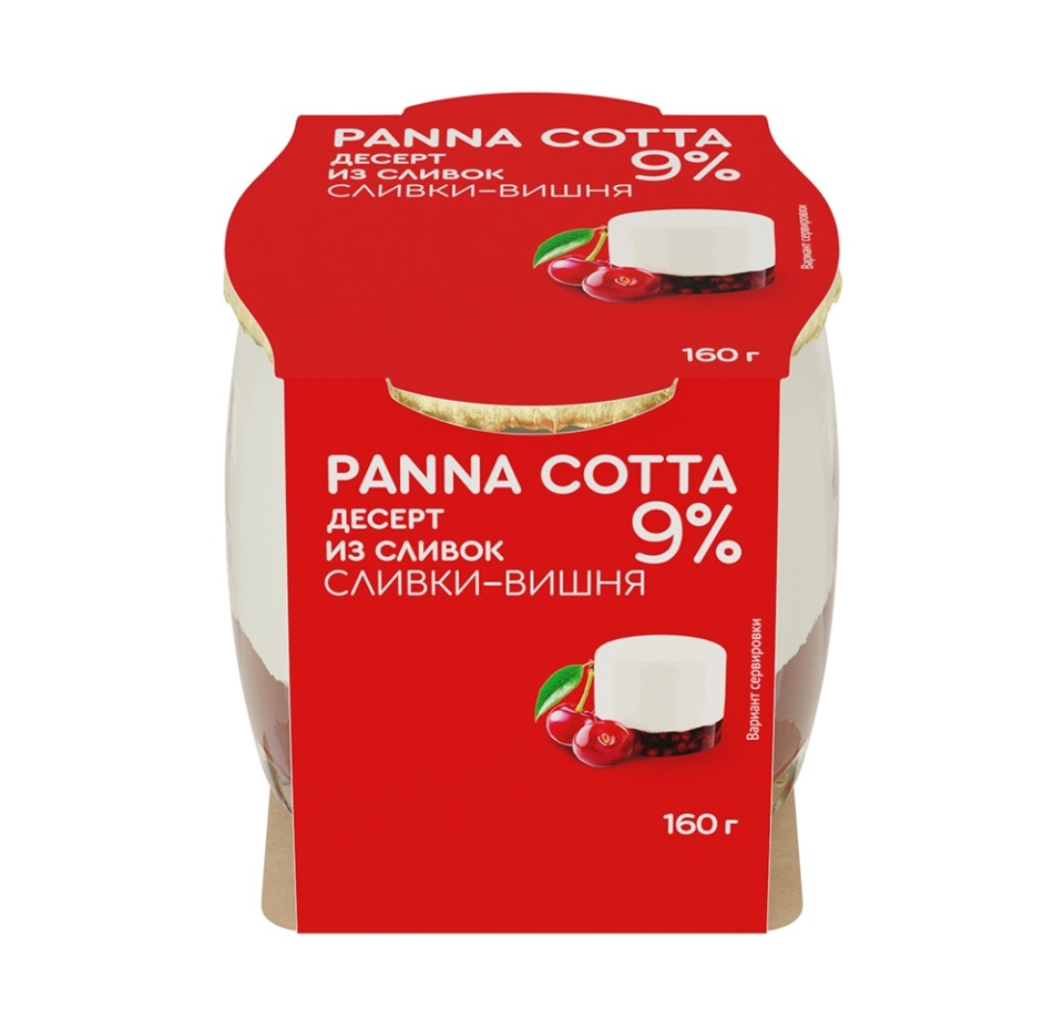 

Десерт из сливок Коломенский Panna Cotta сливки-вишня 9% 160 г