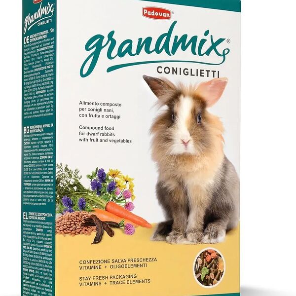 Корм для кроликов Padovan Grandmix Coniglietti с фруктами и овощами, 850 г