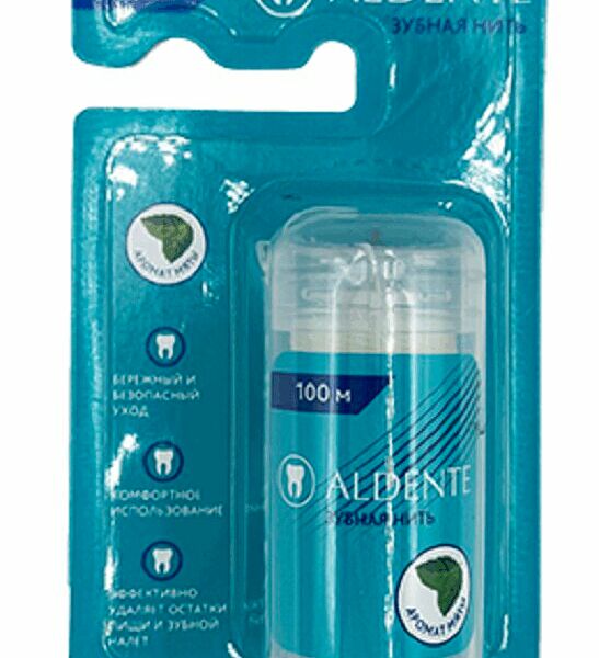 Зубная нить Aldente мята 100 м