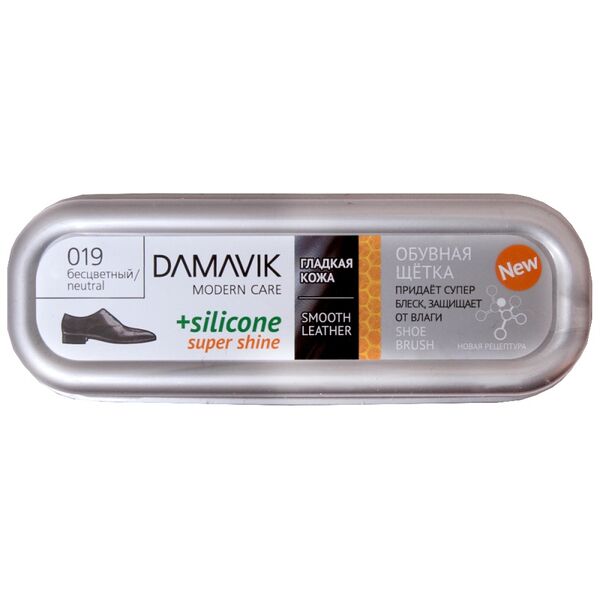Обувная щетка Super Shine (губка с пропиткой в футляре) бесцветная. ДАМАВИК-ПРО 