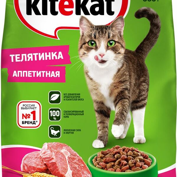 Kitekat сухой корм для кошек Телятина