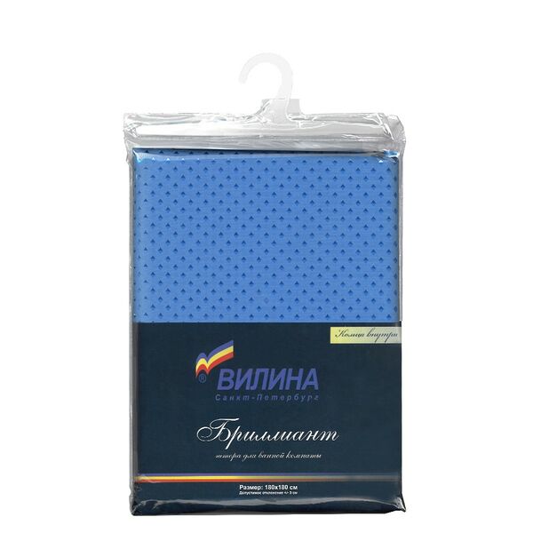 Занавеска для ванной комнаты Бенуа синий, 180х180 см