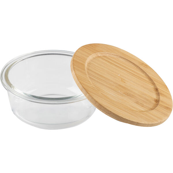 Контейнер круглый Bambu, 400 мл, стекло/бамбук