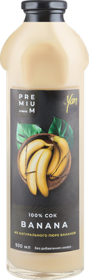 Сок ЛЕНТА PREMIUM Банановый, 0.93л