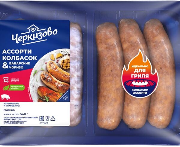 Колбаски Черкизово Ассорти баварские и чоризо 540г