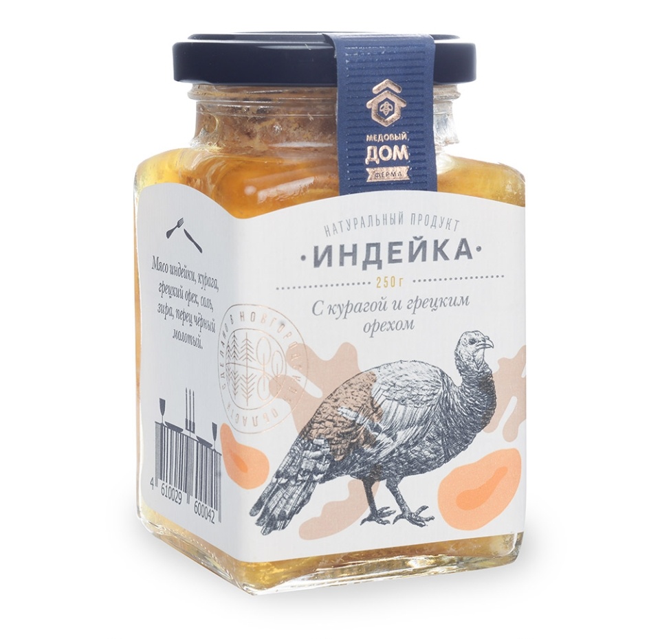 

Индейка с курагой и грецким орехом Медовый дом, 250г