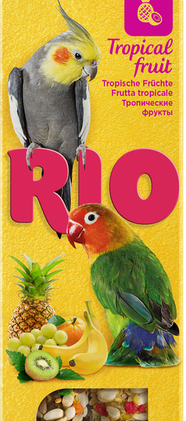 Палочки для средних попугаев RIO с тропическими фруктами, 2х75г