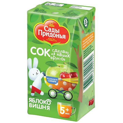 Сок детский Сады Придонья Яблоко-Вишня осветленный с 5 месяцев