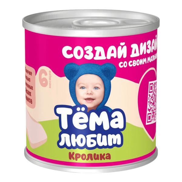 Пюре мясное ТЕМА Кролик, с 6 месяцев