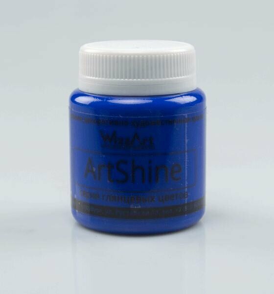 Краска акриловая глянцевая ArtShine, ультрамарин, 80мл, Wizzart