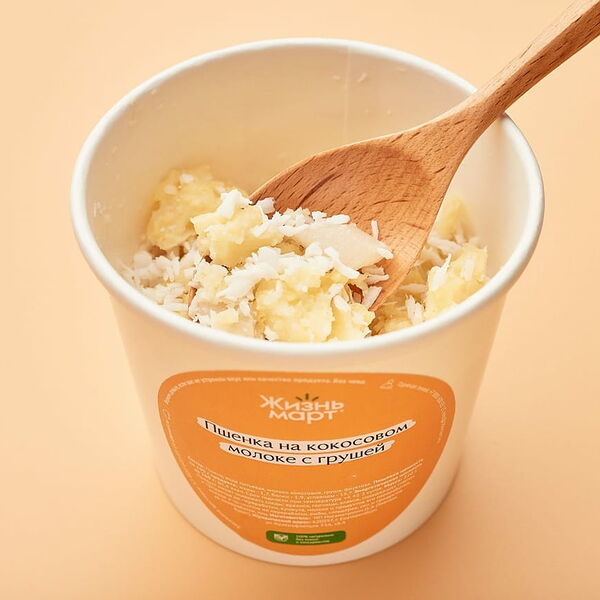 Пшенка на кокосовом молоке с грушей