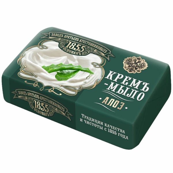 Крем-мыло Заводъ Братьевъ Крестовниковыхъ твердое Алоэ