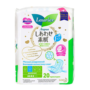 Laurier f женские дневные супертонкие гигиенические прокладки с крылышками 22.5 см 20 штук