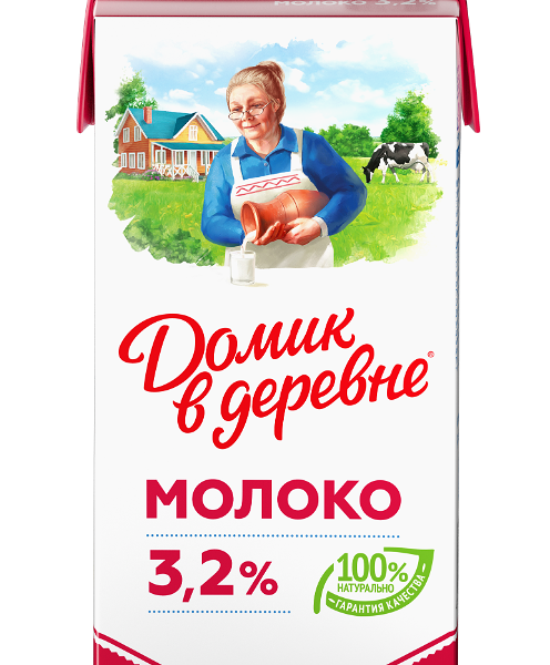 Молоко ультрапастеризованное Домик в деревне 3,2%