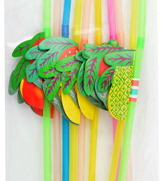 Трубочки для коктейлей в ассортименте, 10 шт