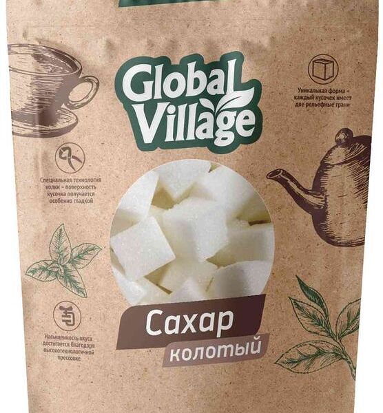 Сахар Global Village кусковой прессованный колотый 420г